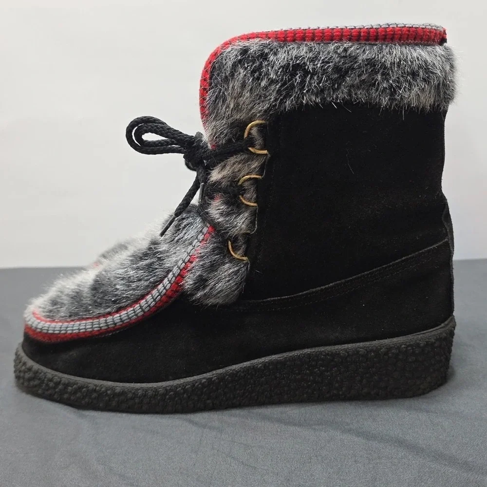 vintage Italian Woodbridge alpine snow boots sz 37 US‎ Size 6 black red grey...